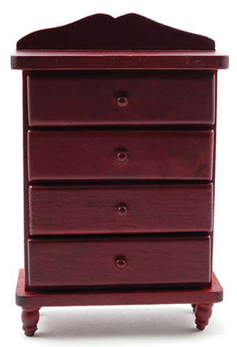 Dollhouse Miniature Chest of Drawers, Mahogany